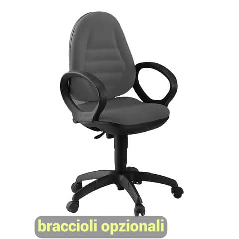 Sedia operativa girevole Unisit Metis MTA Eco Smart – rivestimento Eco grigio scuro – MTAS/ET