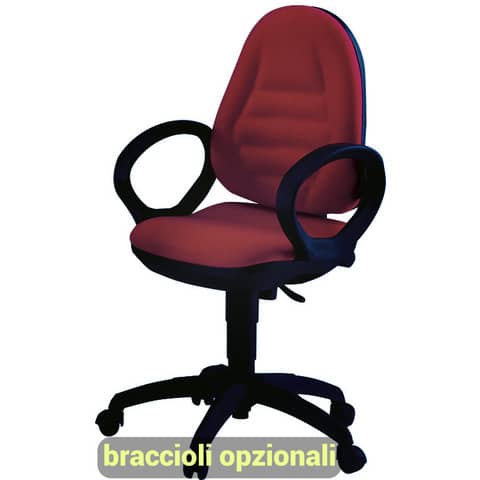 Sedia operativa girevole Unisit Metis MTA Eco Smart – rivestimento ignifugo bordeaux – MTAS/ID