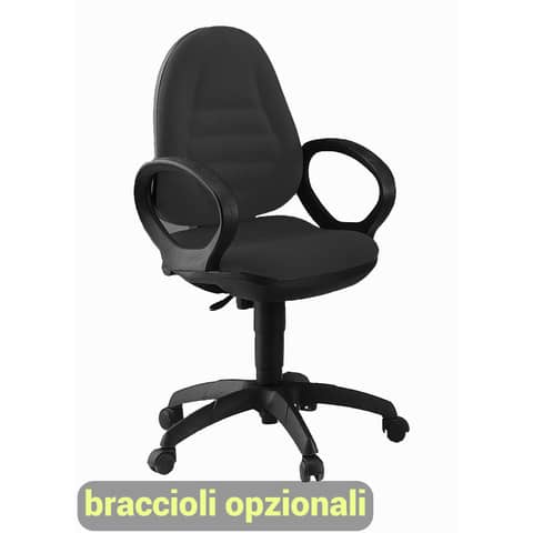 Sedia operativa girevole Unisit Metis MTA Eco Smart – rivestimento ignifugo nero – MTAS/IN