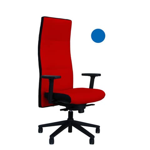 Poltrona direzionale girevole Unisit Next schienale alto regolabile – rivest. ignifugo rosso – con braccioli – NEXT/IR