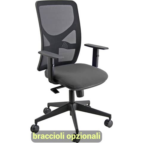 Sedia operativa girevole Unisit Pentagon Y10 PENA schienale in rete nero rivest. Eco grigio scuro – PENA/ET