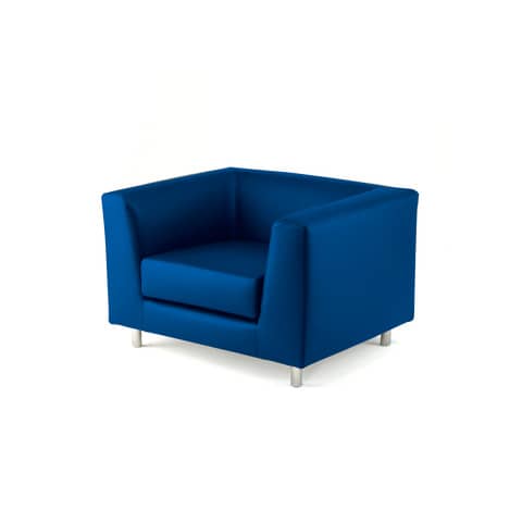 Divano attesa a 1 posto Unisit Quad QD1 schienale fisso – rivestimento tessuto fili di luce blu – QD1/F11