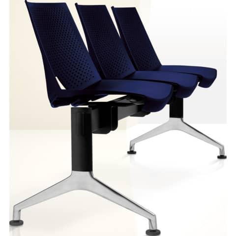 Panca 3 posti attesa Unisit Strike SK3P – schienale fisso – PPL blu SK3P/BL