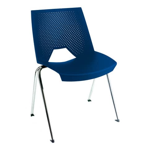 Sedia visitatore a 4 gambe Unisit Strike SKB schienale a rete – PPL blu SKB/BL