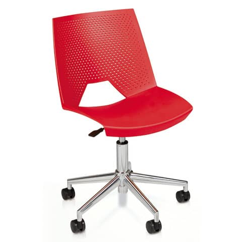 Sedia visitatore girevole Unisit Strike SKG schienale a rete – PPL rosso SKG/RO