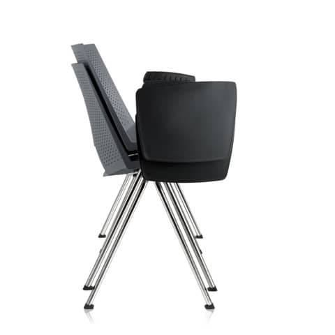 Sedia visitatore a 4 gambe Unisit Strike SKT con tavoletta – PPL blu SKT/BL