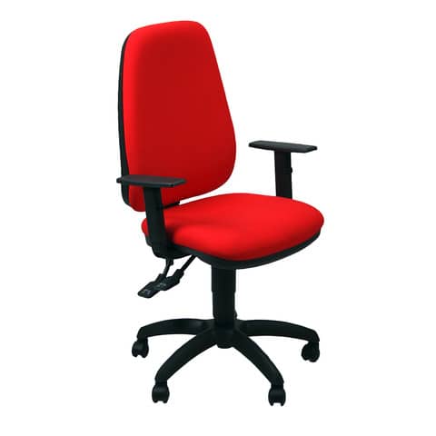 Sedia operativa girevole Unisit Teti TETE Eco Smart – rivestimento ignifugo rosso – con braccioli – TETE/IR