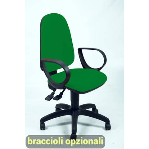 Sedia operativa girevole Unisit Team TMSY Eco smart – schiuma sagomata – rivestimento Eco verde – TMSY/EV