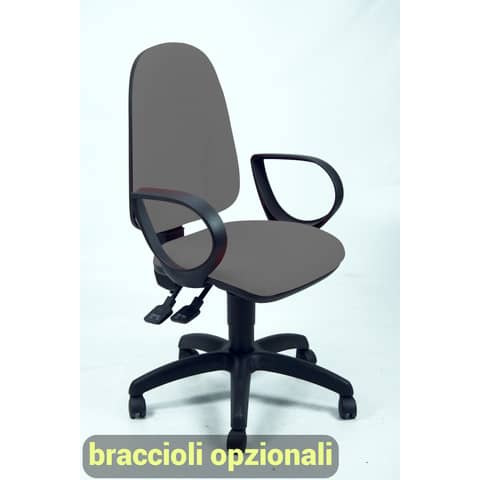 Sedia operativa girevole Unisit Team TMSY Eco smart – schiuma sagomata – rivestimento fili di luce grigio TMSY/F14