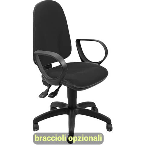 Sedia operativa girevole Unisit Team TMSY Eco smart – schiuma sagomata – rivestimento ignifugo nero – TMSY/IN