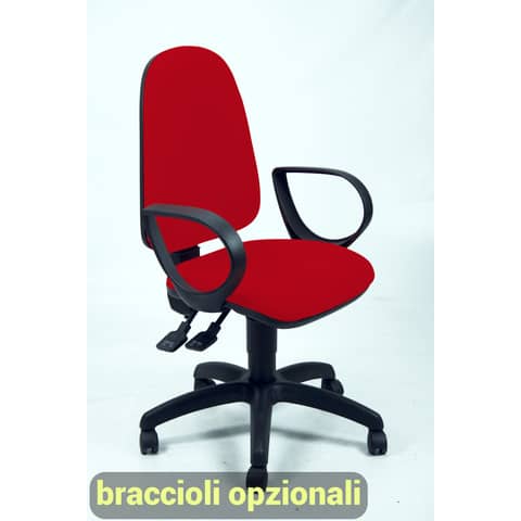 Sedia operativa girevole Unisit Team TMSY Eco smart – schiuma sagomata – rivestimento ignifugo rosso – TMSY/IR