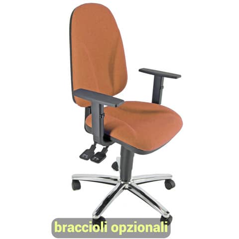 Sedia operativa girevole Unisit Team TMSYC Eco smart – schiuma sagomata – rivestimento Eco arancione – TMSYC/EA