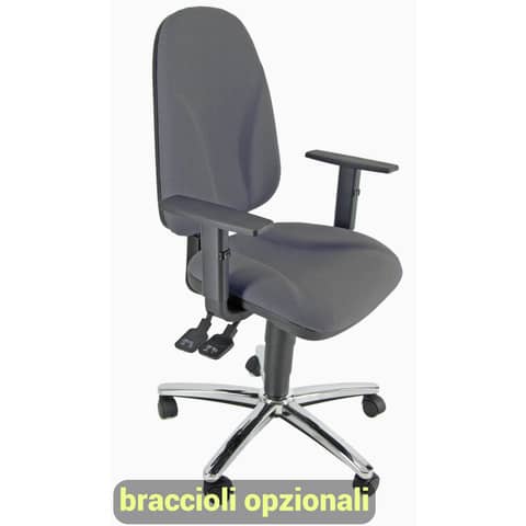 Sedia operativa girevole Unisit Team TMSYC Eco smart – schiuma sagomata – rivestimento Eco grigio scuro -TMSYC/ET