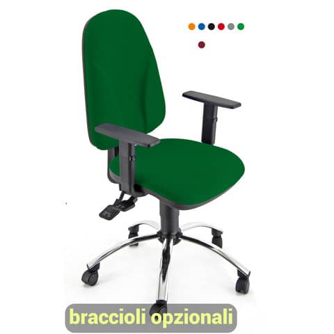 Sedia operativa girevole Unisit Team TMSYC Eco smart – schiuma sagomata – rivestimento Eco verde – TMSYC/EV