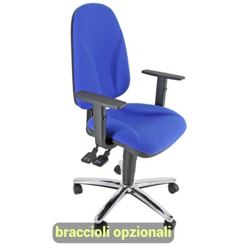 Sedia operativa girevole Unisit Team TMSYC Eco smart – schiuma sagomata – rivestimento fili di luce blu TMSYC/F11
