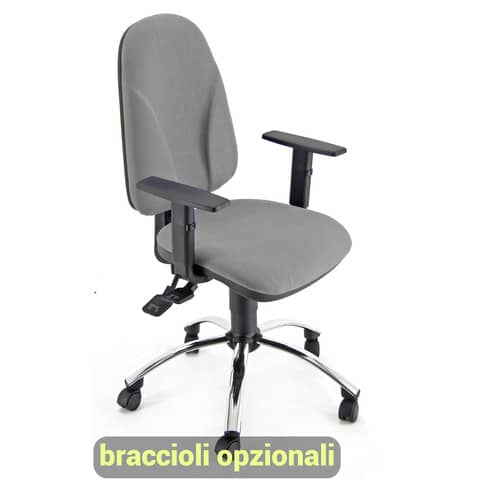 Sedia operativa girevole Unisit Team TMSYC Eco smart – schiuma sagomata – rivestimento fili luce grigio TMSYC/F14