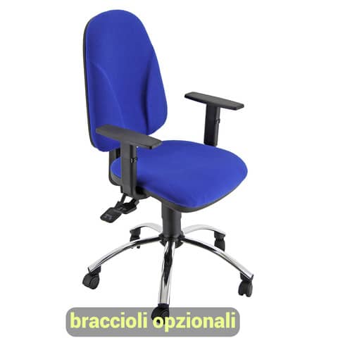 Sedia operativa girevole Unisit Team TMSYC Eco smart – schiuma sagomata – rivestimento ignifugo blu – TMSYC/IB