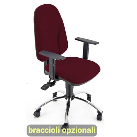 Sedia operativa girevole Unisit Team TMSYC Eco smart – schiuma sagomata – rivestimento ignifugo bordeaux -TMSYC/ID