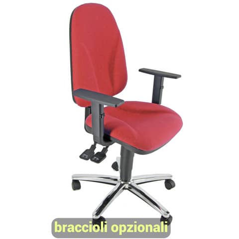 Sedia operativa girevole Unisit Team TMSYC Eco smart – schiuma sagomata – rivestimento ignifugo rosso – TMSYC/IR