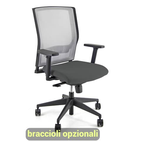 Sedia operativa girevole Unisit X Ray X2 schienale in rete grigio – rivestimento fili di luce grigio scuro – X2/F14