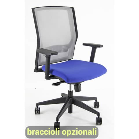 Sedia operativa girevole Unisit X Ray X2 schienale in rete grigio – rivestimento ignifugo blu – X2/IB