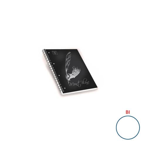 Quaderni spiralati A4 Pigna Mont Blanc Soft Touch assortiti – foglio bianco – 100 ff – Conf. 5 pezzi – 0230688BI