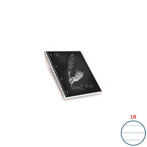 Quaderni spiralati A4 Pigna Mont Blanc Soft Touch assortiti – rigatura 1R – 100 ff – Conf. 5 pezzi – 02306881R