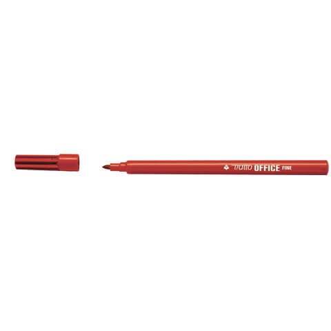 Marcatori punta in fibra TRATTO Office punta conica 0,7 mm rosso Conf. 12 pezzi – F730502
