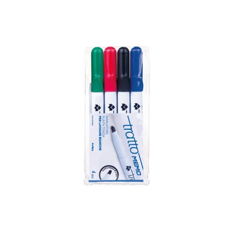 Marcatore per lavagne bianche TRATTO Memo punta tonda 1-2,5 mm assortiti Conf. 4 pezzi – F854100