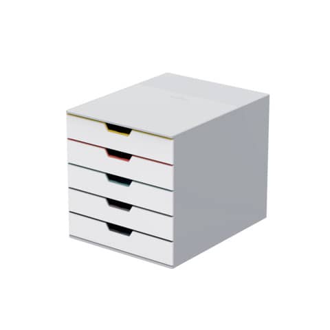 Cassettiera DURABLE Varicolor® 5 cassetti 28×35,6×29,2 cm profili colorati – 762527