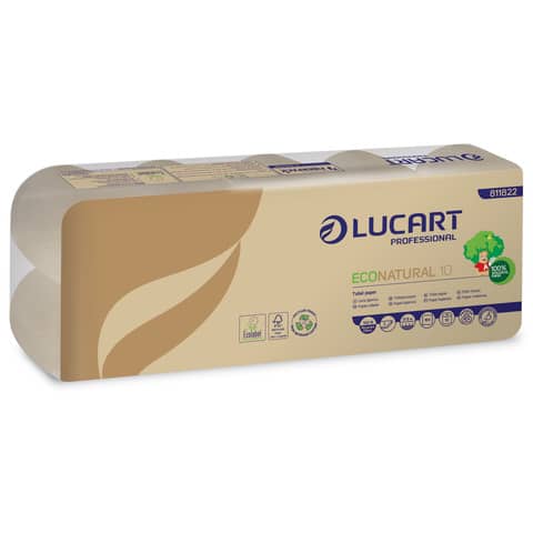 Carta igienica 2 veli Econatural 10 Lucart Avana – 180 strappi Conf. 10 rotoli – 811822B