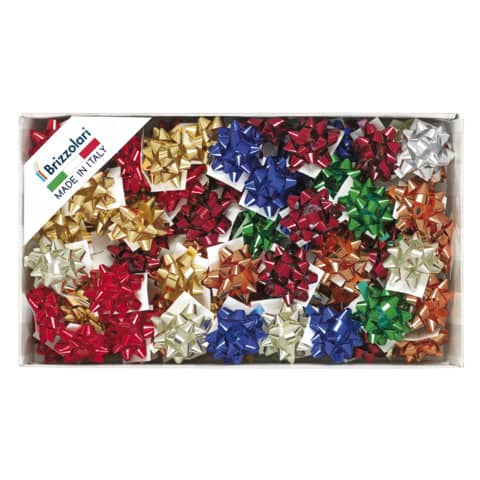 Stelle adesive per pacchi regalo Brizzolari 6,5 mm Ø 35 mm assortiti lucido  conf. 100 – 2970