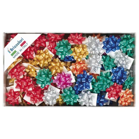 Stelle adesive per pacchi regalo Brizzolari 6,5 mm Ø 35 mm assortiti opaco  conf. 100 – 2900