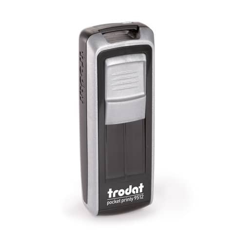 Timbri autoinchiostranti tascabili Trodat Pocket Printy 9512 47×18 mm nero/silver – 149204
