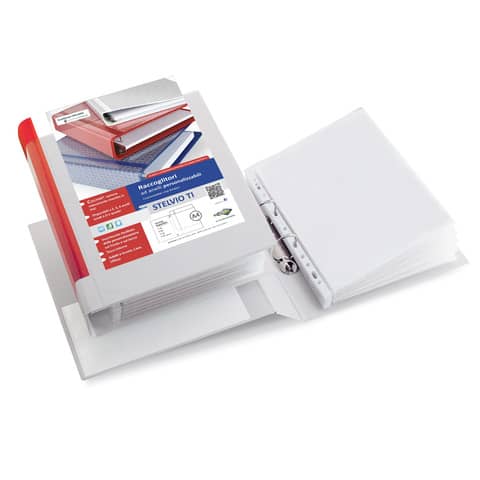 Raccoglitore personalizzabile Sei Rota Stelvio TI A4 – 2 anelli D 25 mm – dorso 4 cm bianco 35254601