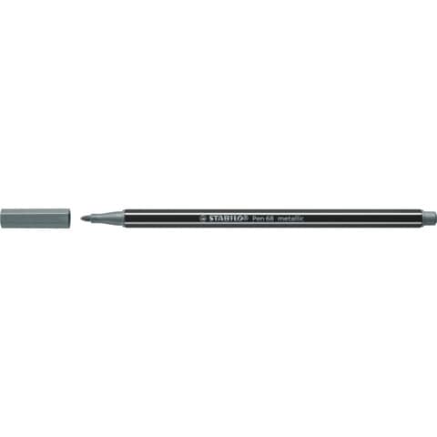 Pennarelli Stabilo Pen 68 metallic 1 mm  argento – 68/805