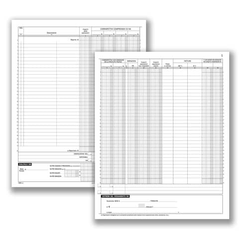 Registri dei corrispettivi data ufficio 36 pagg. numerate 31×24,5 cm DU1386N0000