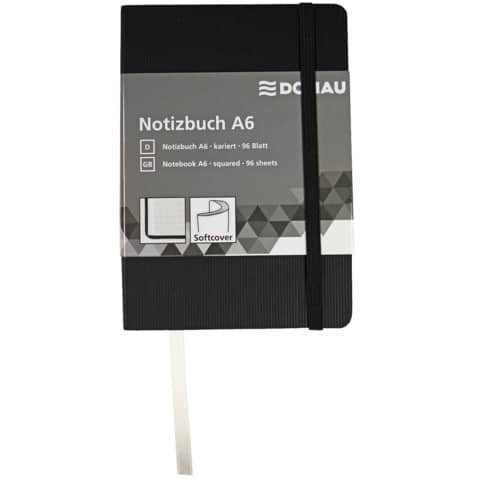 Taccuini Donau 95 ff quadretti A6 nero 1346100-01