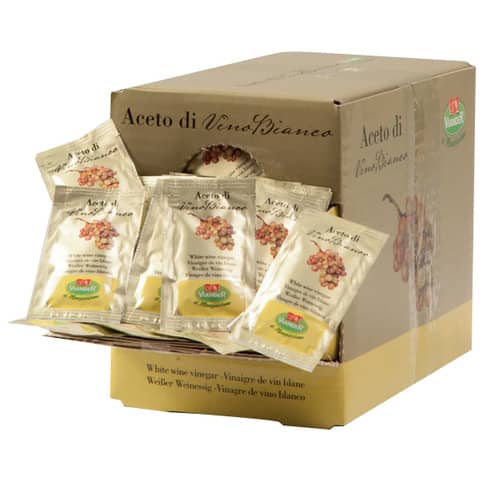 Aceto di vino bianco VIANDER in bustina monoporzione da 5ml Conf. 250 pezzi – 01-0036