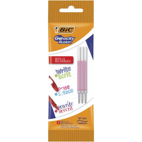 Refill BIC Gelocity Illusion Pouch 0,7 mm rosso Conf. 3 pezzi – 964821