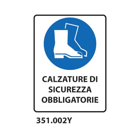 Cartello di obbligo ”Calzature di sicurezza obbligatorie” Dixon Industries 27×33 cm – 351.002Y