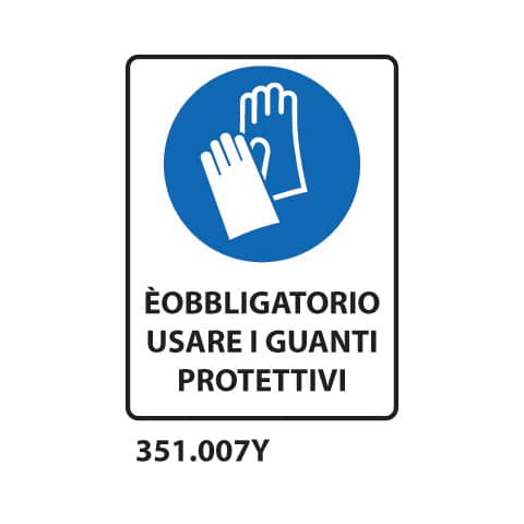 Cartello di obbligo ”È obbligatorio usare i guanti protettivi” Dixon Industries 27×33 cm – 351.007Y