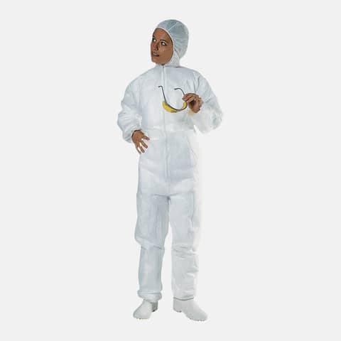 Tuta monouso con cappuccio Icoguanti bianco – L Conf. 5 pezzi – TUTX/L