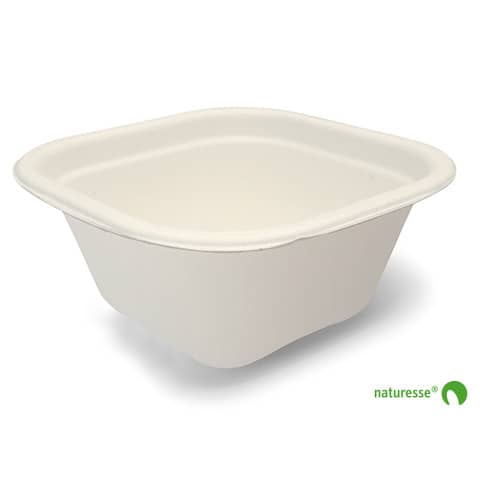 Vaschetta quadrata in polpa di cellulosa 340 ml Scatolificio del Garda Bianco – Conf. 125 pz – 3453