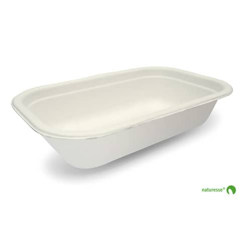 Vaschetta rettangolare in cellulosa 500 ml Scatolificio del Garda bianco bianco – Conf. 125 pezzi – 3456