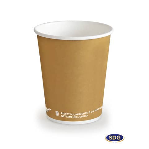 Bicchiere 3oz (85ml) Avana in cartoncino Bio Scatolificio del Garda Avana Conf. 50 pezzi – 300-65-S