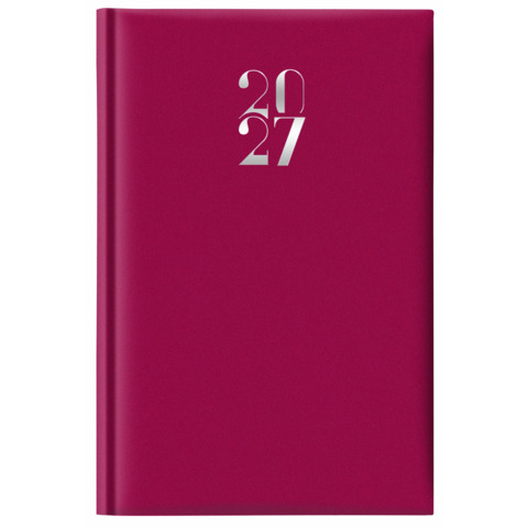 Agenda giornaliera 2027 s/d abbinati copertina gommata 11×16,5 cm rosso rubino – 27-205FT-C21