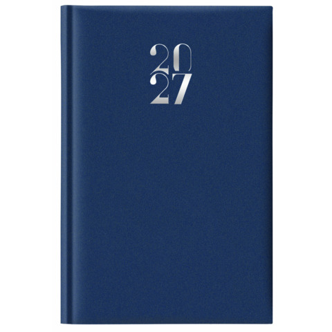 Agenda giornaliera 2027 s/d abbinati copertina gommata 11×16,5 cm blu – 27-205FT-C10
