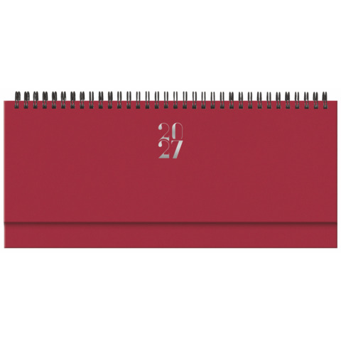 Planning settimanale spiralato 2027 Egadi copertina gommata 29,8×10,5 cm rosso rubino – 27-430FT-C21
