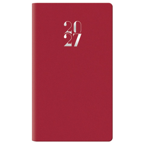Agenda settimanale 2027 Egadi copertina gommata 8×14 cm rosso rubino – 27-125FT-C21